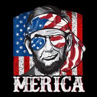Abraham Lincoln Merica 4th Of July Shirt Men American Flag Doggie Tank