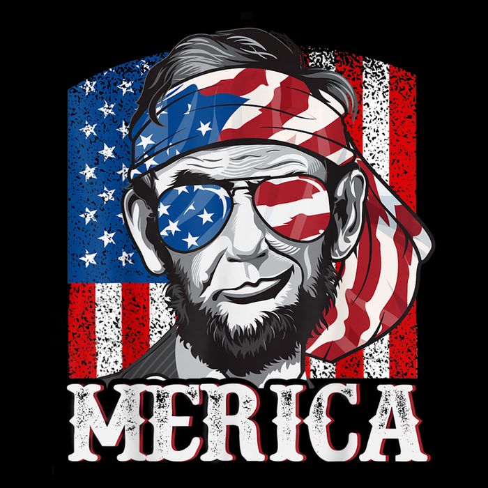 Abraham Lincoln Merica 4th Of July Shirt Men American Flag Doggie Tank