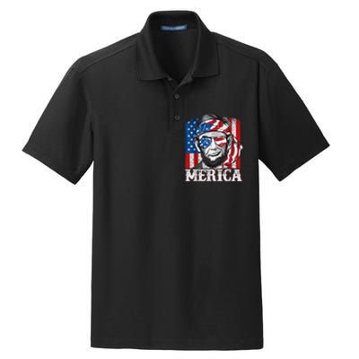 Abraham Lincoln Merica 4th Of July Shirt Men American Flag Dry Zone Grid Polo