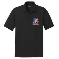 Abraham Lincoln Merica 4th Of July Shirt Men American Flag PosiCharge RacerMesh Polo