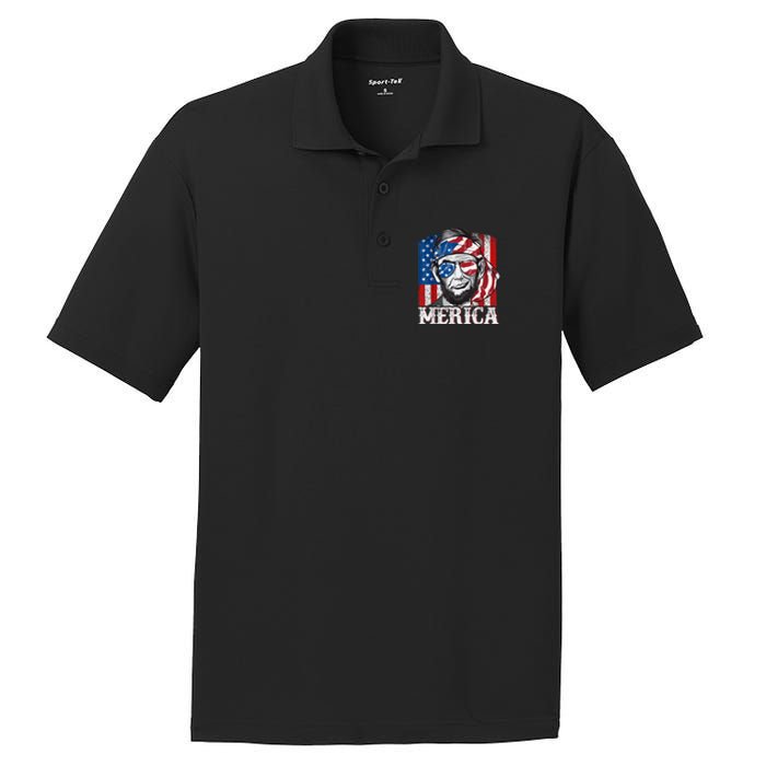 Abraham Lincoln Merica 4th Of July Shirt Men American Flag PosiCharge RacerMesh Polo