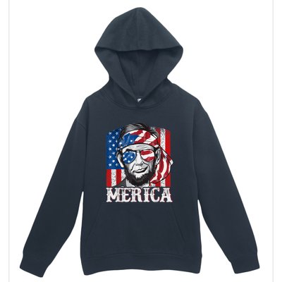 Abraham Lincoln Merica 4th Of July Shirt Men American Flag Urban Pullover Hoodie