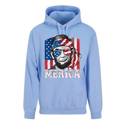 Abraham Lincoln Merica 4th Of July Shirt Men American Flag Unisex Surf Hoodie