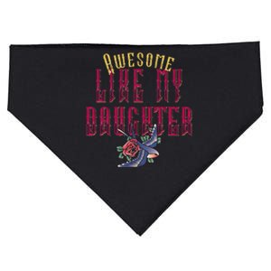 Awesome Like My Daughter Men Funny Fathers Day Dad USA-Made Doggie Bandana