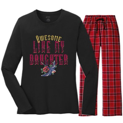 Awesome Like My Daughter Men Funny Fathers Day Dad Women's Long Sleeve Flannel Pajama Set 