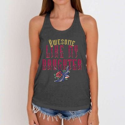 Awesome Like My Daughter Men Funny Fathers Day Dad Women's Knotted Racerback Tank