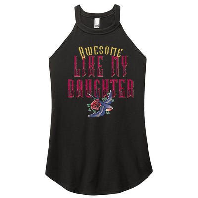 Awesome Like My Daughter Men Funny Fathers Day Dad Women’s Perfect Tri Rocker Tank