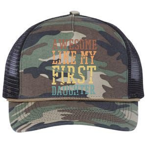 Awesome Like My First Daughter Family Proud Mom And Dad Retro Rope Trucker Hat Cap