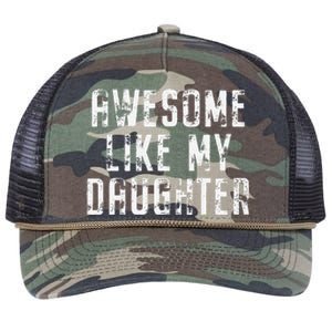 Awesome Like My Daughter Funny Gift Happy Fathers Day Retro Rope Trucker Hat Cap