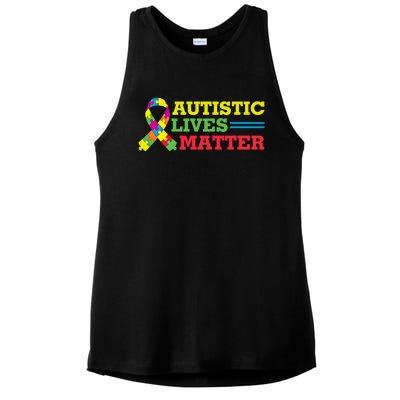 Autistic Lives Matter Autism Awareness Meaningful Gift Ladies PosiCharge Tri-Blend Wicking Tank