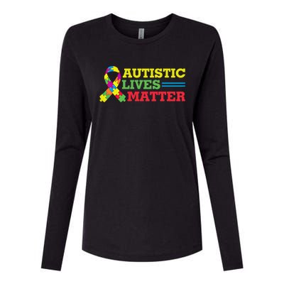 Autistic Lives Matter Autism Awareness Meaningful Gift Womens Cotton Relaxed Long Sleeve T-Shirt