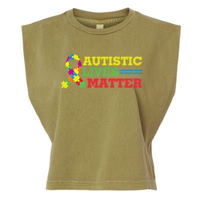 Autistic Lives Matter Autism Awareness Meaningful Gift Garment-Dyed Women's Muscle Tee