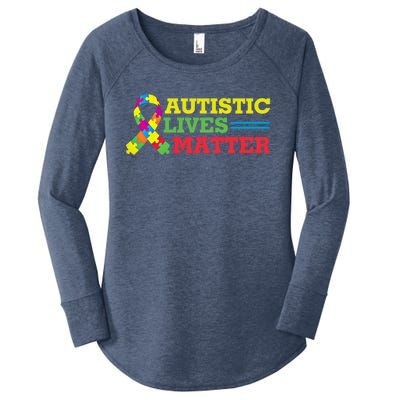 Autistic Lives Matter Autism Awareness Meaningful Gift Women's Perfect Tri Tunic Long Sleeve Shirt