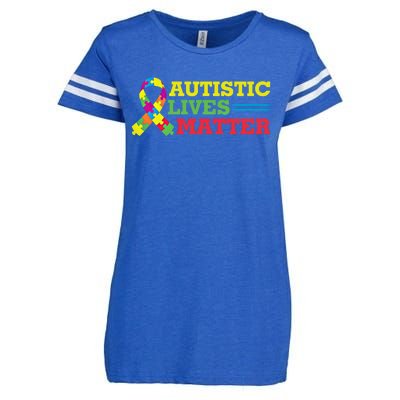 Autistic Lives Matter Autism Awareness Meaningful Gift Enza Ladies Jersey Football T-Shirt