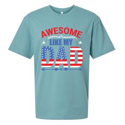 Awesome Like My Dad American Flag 4th Of July Fathers Day Gift Sueded Cloud Jersey T-Shirt