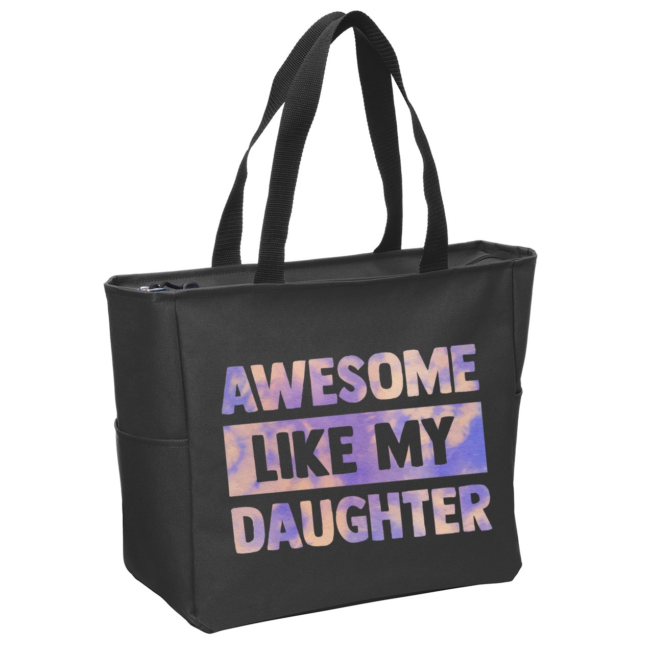 Awesome Like My Daughter Matching Fathers Day Family Tie Dye Zip Tote Bag