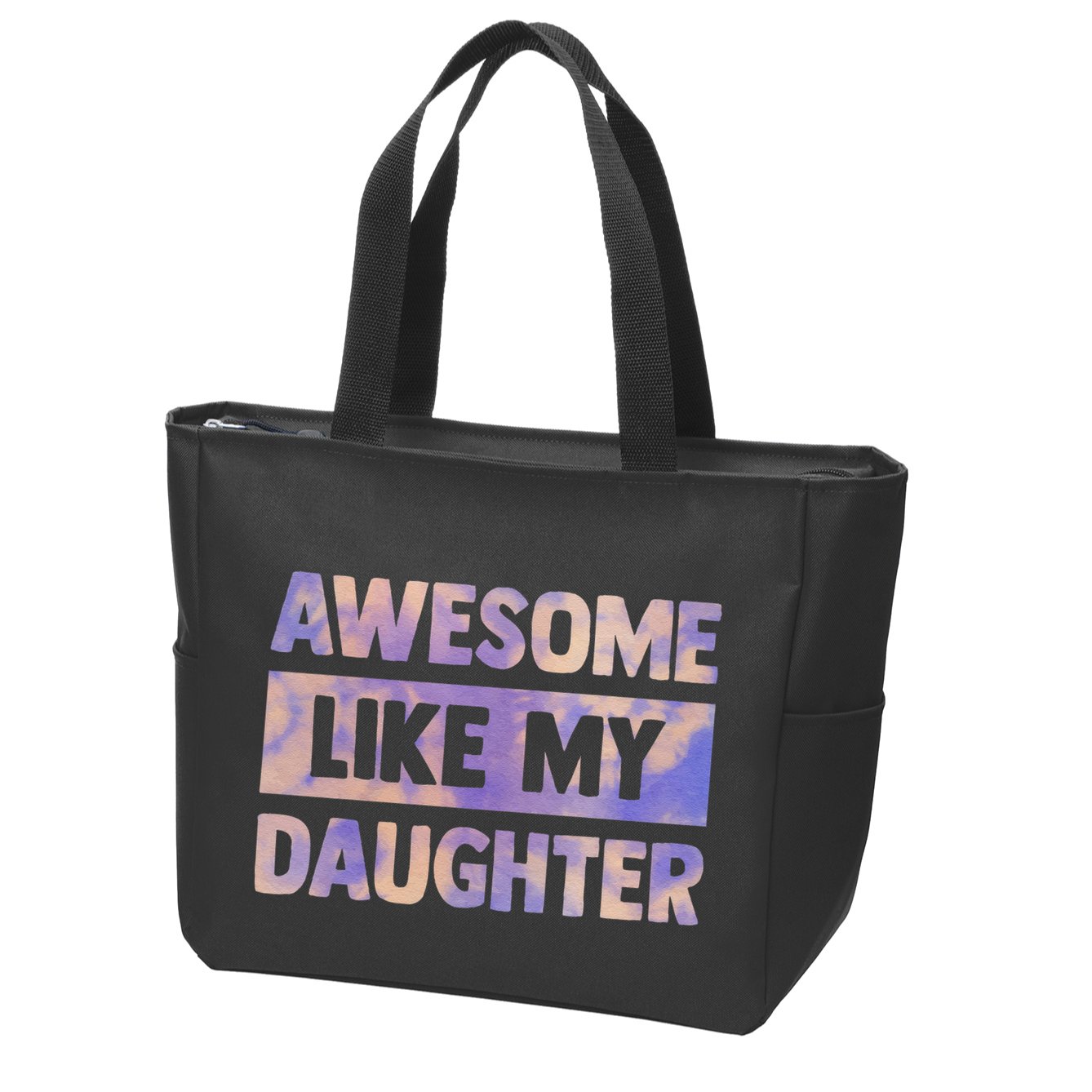 Awesome Like My Daughter Matching Fathers Day Family Tie Dye Zip Tote Bag