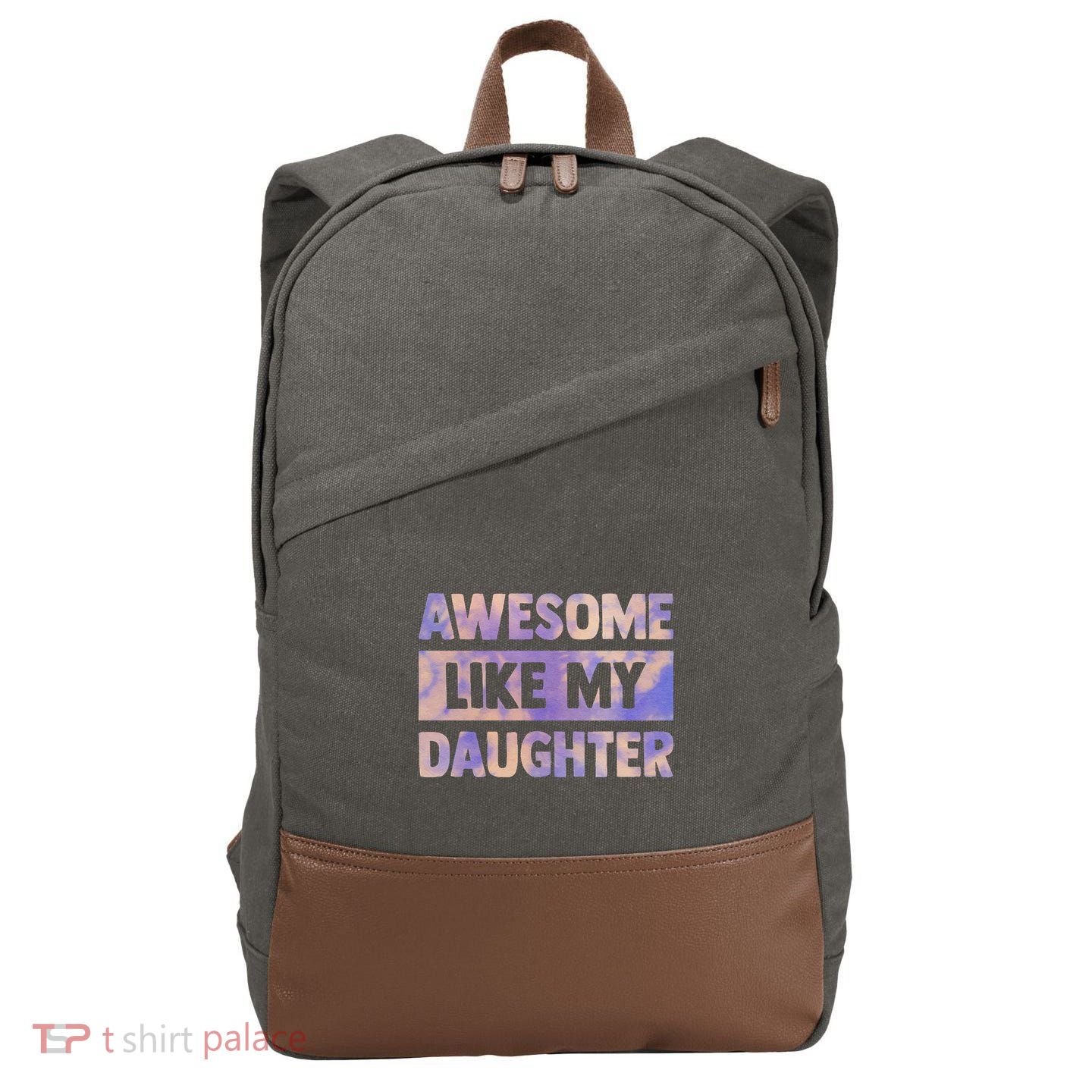 Awesome Like My Daughter Matching Fathers Day Family Tie Dye Cotton Canvas Backpack