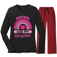 Awesome Like My Daughter Fathers Day Women's Long Sleeve Flannel Pajama Set 