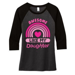 Awesome Like My Daughter Fathers Day Women's Tri-Blend 3/4-Sleeve Raglan Shirt