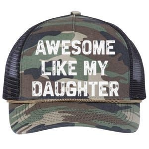 Awesome Like My Daughter Funny Fathers Day Gift Dad Retro Rope Trucker Hat Cap