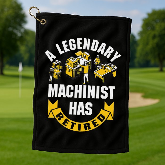 A Legendary Machinist Has Retired Machinist Retirement Party Golf Towel