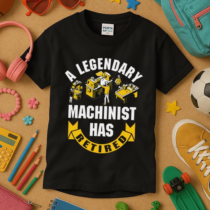 A Legendary Machinist Has Retired Machinist Retirement Party Kids T-Shirt