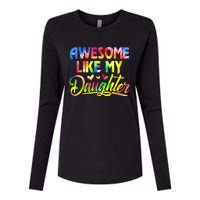 Awesome Like My Daughter Funny Gift Fathers Day Dad Tie Dye Womens Cotton Relaxed Long Sleeve T-Shirt