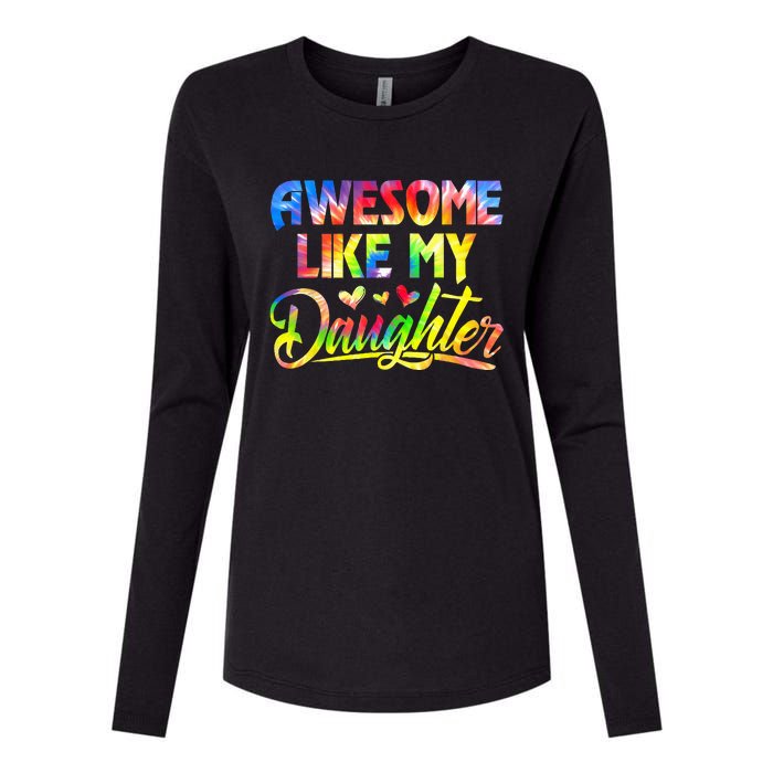 Awesome Like My Daughter Funny Gift Fathers Day Dad Tie Dye Womens Cotton Relaxed Long Sleeve T-Shirt