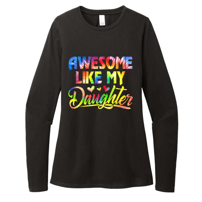 Awesome Like My Daughter Funny Gift Fathers Day Dad Tie Dye Womens CVC Long Sleeve Shirt