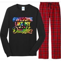 Awesome Like My Daughter Funny Gift Fathers Day Dad Tie Dye Long Sleeve Pajama Set