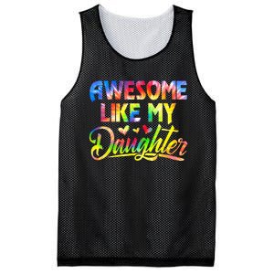 Awesome Like My Daughter Funny Gift Fathers Day Dad Tie Dye Mesh Reversible Basketball Jersey Tank