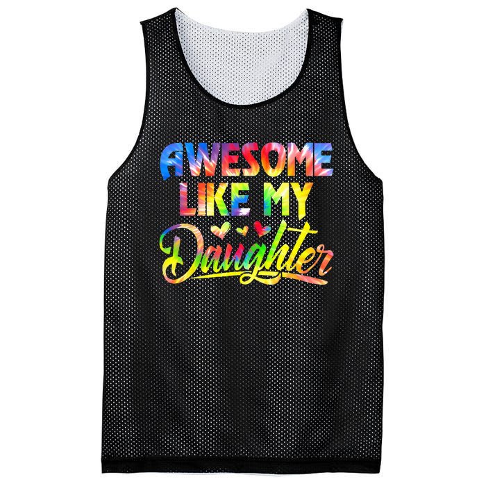 Awesome Like My Daughter Funny Gift Fathers Day Dad Tie Dye Mesh Reversible Basketball Jersey Tank