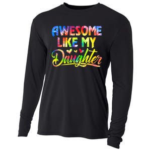 Awesome Like My Daughter Funny Gift Fathers Day Dad Tie Dye Cooling Performance Long Sleeve Crew