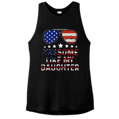 Awesome Like My Daughter Funny Father's Day & 4th Of July Ladies PosiCharge Tri-Blend Wicking Tank