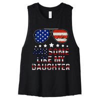 Awesome Like My Daughter Funny Father's Day & 4th Of July Women's Racerback Cropped Tank