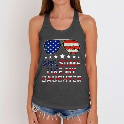 Awesome Like My Daughter Funny Father's Day & 4th Of July Women's Knotted Racerback Tank