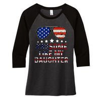 Awesome Like My Daughter Funny Father's Day & 4th Of July Women's Tri-Blend 3/4-Sleeve Raglan Shirt