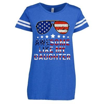 Awesome Like My Daughter Funny Father's Day & 4th Of July Enza Ladies Jersey Football T-Shirt