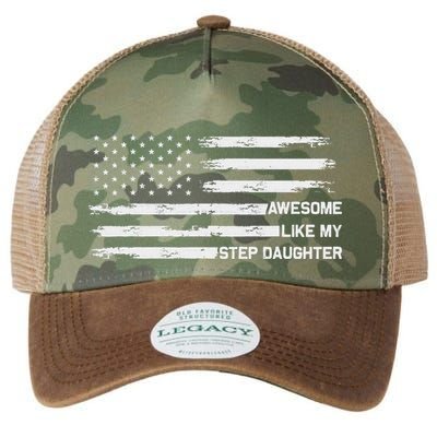 Awesome Like My Step Daughter Fathers Day Dad Joke Legacy Tie Dye Trucker Hat