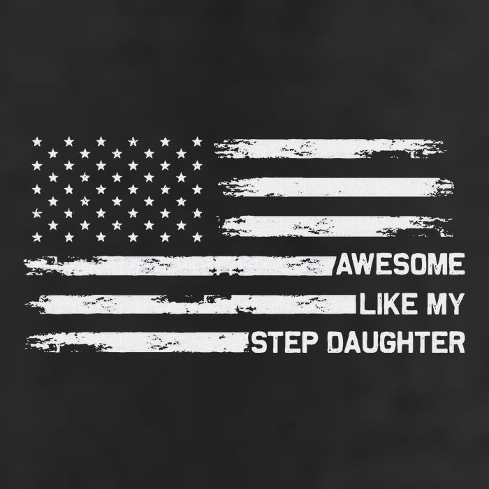 Awesome Like My Step Daughter Fathers Day Dad Joke 7 Panel Mesh Trucker Snapback Hat