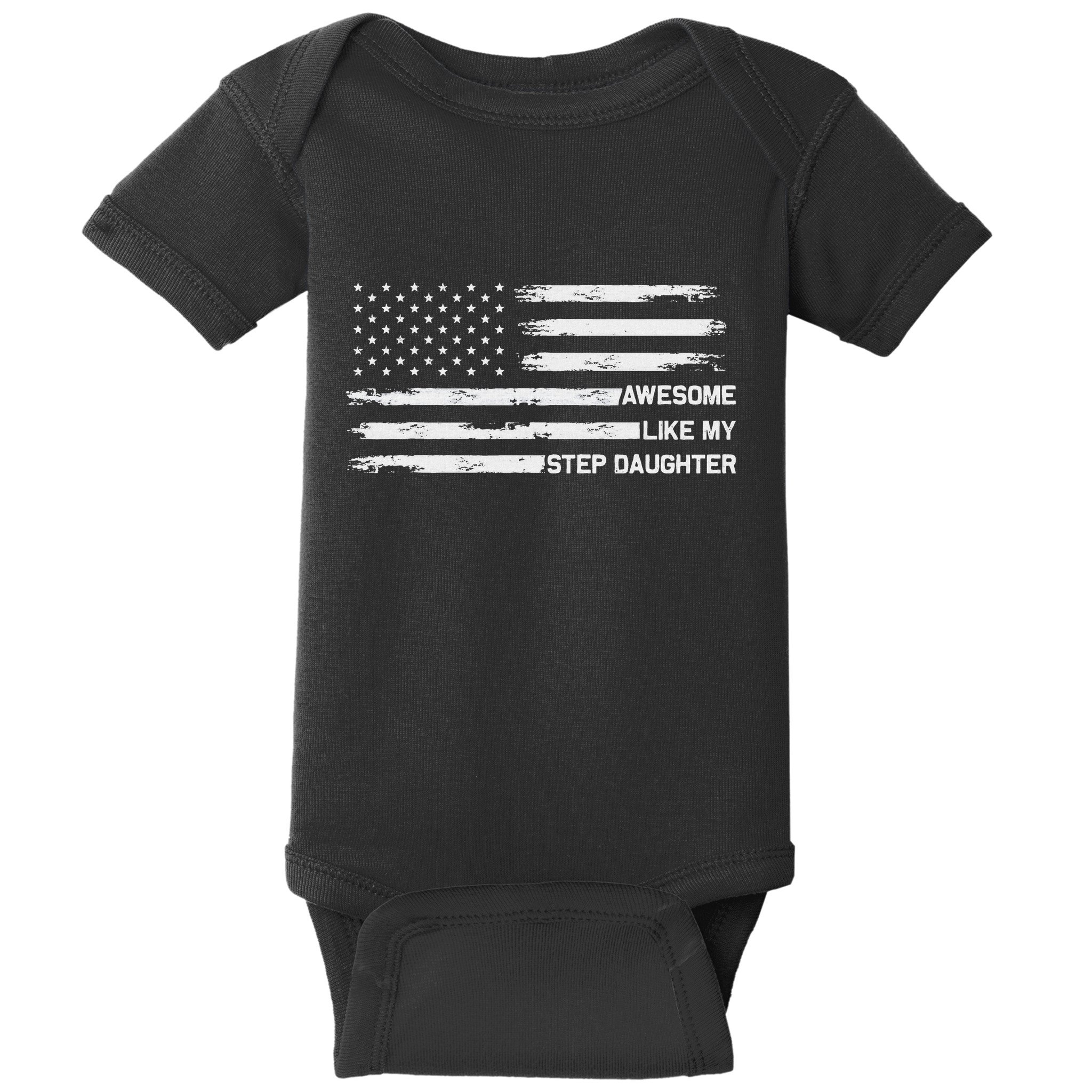 Awesome Like My Step Daughter Fathers Day Dad Joke Baby Bodysuit