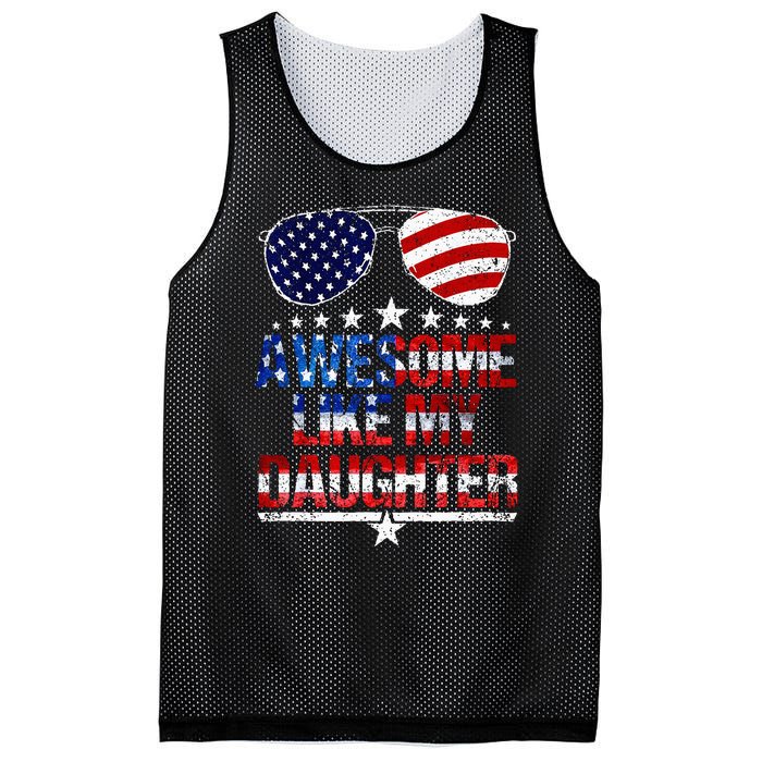 Awesome Like My Daughter Funny Father's Day & 4th Of July Mesh Reversible Basketball Jersey Tank