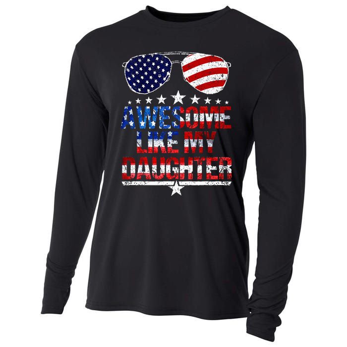 Awesome Like My Daughter Funny Father's Day & 4th Of July Cooling Performance Long Sleeve Crew