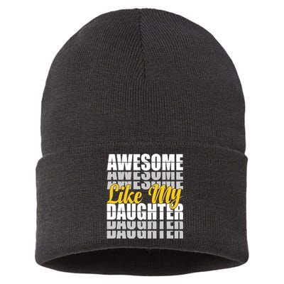 Awesome Like My Daughter T Shrit Sustainable Knit Beanie