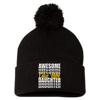 Awesome Like My Daughter T Shrit Pom Pom 12in Knit Beanie