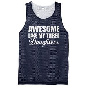 Awesome Like My Three Daughters Dad & Mom Father Mother Day Mesh Reversible Basketball Jersey Tank