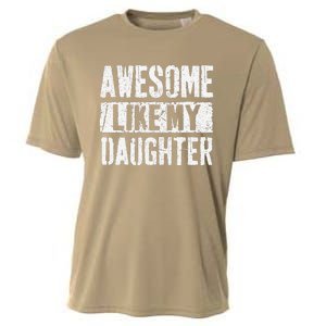 Awesome Like My Daughter Retro Man Dad Funny Fathers Day Cooling Performance Crew T-Shirt