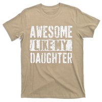 Awesome Like My Daughter Retro Man Dad Funny Fathers Day T-Shirt