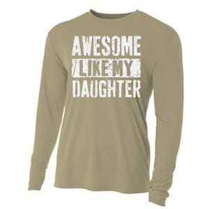 Awesome Like My Daughter Retro Man Dad Funny Fathers Day Cooling Performance Long Sleeve Crew